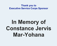 In Memory of Constance Jervis Mar-Yohana